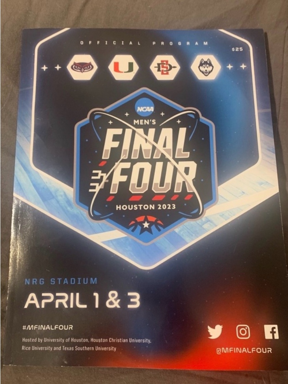 NCAA Final Four Houston 2023 Program - Blue & White